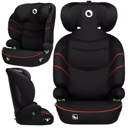 LIONELO Lars i-Size - Siège-auto bébé évolutif - 100-150 cm - Groupe 2/3 - Têtière réglable en hauteur - Noir