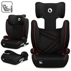 Siège-auto bébé évolutif LIONELO Hugo i-Size - ISOFIX - 100-150 cm - Groupe 2/3 - Têtière réglable en hauteur - Noir-Rouge