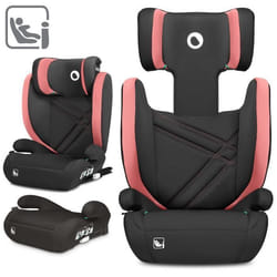 Siège-auto bébé évolutif LIONELO Hugo i-Size - ISOFIX - 100-150 cm - Groupe 2/3 - Têtière réglable en hauteur - Noir-Rose