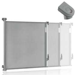 Barrière de sécurité rétractable - LIONELO Thea - 85 x 145 cm - Pas de seuil - Gris