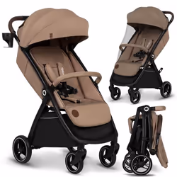 Poussette compacte LIONELO Ingrid - Amortissements - Jusquà 22 kg - Légère & pliable - Beige