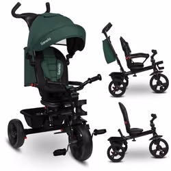 Tricycle bébé évolutif LIONELO Haari - Poussette - Jusquà 25 Kg - Siège réversible - Grand Panier et Sac - Porte-gobelet - Ve ...