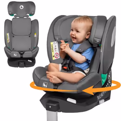 Siège-auto 360° LIONELO Braam iSize - ISOFIX - Base pivotante 360° - 40-150 cm - Groupe 0/1/2/3 - Gris