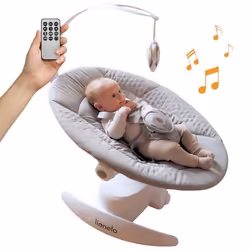 Balancelle bébé 360° LIONELO Mell - 12 mélodies - 6 modes - Télécommande - Bluetooth