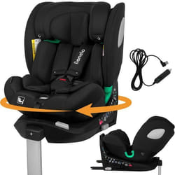 Siège-auto 360° LIONELO Braam iSize Air - ISOFIX - Base pivotante 360° - 40-150 cm - Groupe 0/1/2/3 - Ventilateur intégré - Noir
