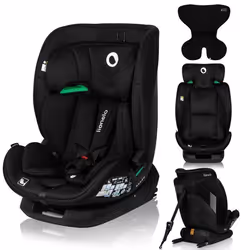 Siège auto évolutif 76-150 cm - LIONELO Lavender i-Size - Groupe 1/2/3 - ISOFIX - Ventilation du boîtier du siège - Noir