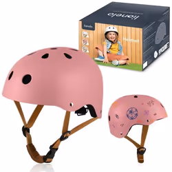 Casque vélo enfant LIONELO - 50-56 cm - Possibilité de décoration - Matériaux absorbant les chocs - Intertek - Rose