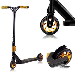 Trottinette acrobatique - LIONELO - Whizz - ABEC-9 - Guidon dune seule pièce - Noir/Jaune