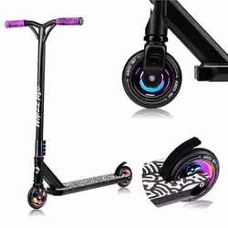 Trottinette freestyle - LIONELO - Whizz Neo - ABEC-9 - Guidon dune seule pièce - Noir/Lime