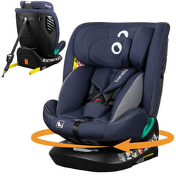 Siège-auto évolutif LIONELO Bastiaan One i-Size - Base pivotante 360° - 40-150 cm - 0 -36 kg - ISOFIX - Groupe 0+/1/2/3 - Bleu