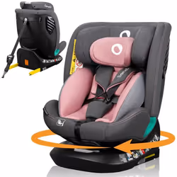 Siège-auto évolutif LIONELO Bastiaan One i-Size - Base pivotante 360° - 40-150 cm - 0 -36 kg - ISOFIX - Groupe 0+/1/2/3 - Ros ...