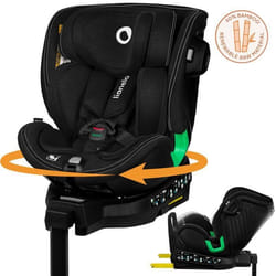 Siège-auto évolutif 40-150cm LIONELO Harmony iSize - Pivotant 360° - ISOFIX - 60% bambou - Groupe 0+/1/2/3 - Noir
