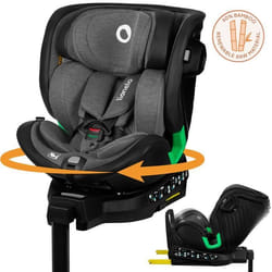 Siège-auto évolutif 40-150cm LIONELO Harmony iSize - Pivotant 360° - ISOFIX - 60% bambou - Groupe 0+/1/2/3 - Gris foncé