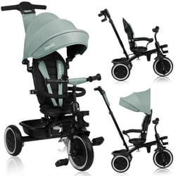 Tricycle évolutif bébé 2en1 LIONELO Berry - Siège réversible - Roue Libre