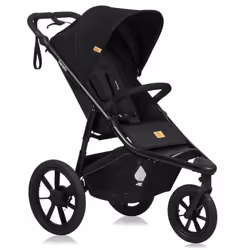 Lionelo Azura, Ciel de lit, Poussette de jogging, Unisexe, Roues gonflables, Pliable, Noir