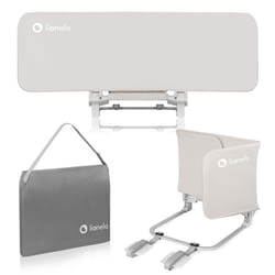 Barrière de lit bébé LIONELO Lora - Pliable - Cadre sûr et stable - Structure légère - Sac de transport fourni - Beige