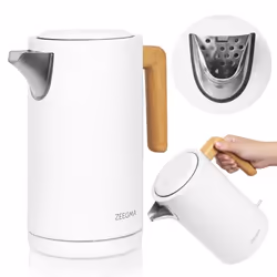 Bouilloire électrique - ZEEGMA - Ketlee - 17 L - 2200 W - Blanc/Bois