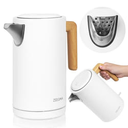 Bouilloire électrique - ZEEGMA - Ketlee - 17 L - 2200 W - Blanc/Bois