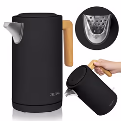 Bouilloire électrique - ZEEGMA - Ketlee - 17 L - 2200 W - Noir/Bois