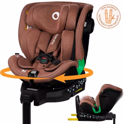 Siège-auto évolutif 40-150cm LIONELO Harmony iSize - Pivotant 360° - ISOFIX - 60% bambou - Groupe 0+/1/2/3 - Rouge brique