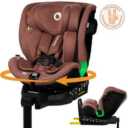 Siège-auto évolutif 40-150cm LIONELO Harmony iSize - Pivotant 360° - ISOFIX - 60% bambou - Groupe 0+/1/2/3 - Rouge brique