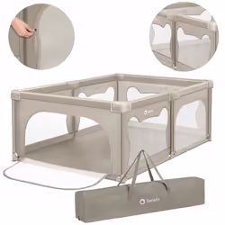 LIONELO Willow - Parc Bébé - 127 x 187 x 68 cm - Côtés en maille - Grand terrain de jeu de sécurité - Grille de protection - ...