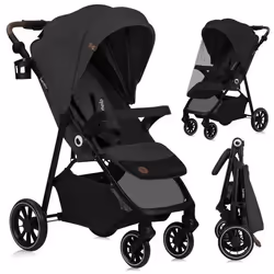Poussette compacte LIONELO Emma One - 6-48 mois - Pliage d’une seule main - Multipositions - Moustiquaire - Gris