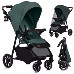 Poussette compacte LIONELO Emma One - 6-48 mois - Pliage d’une seule main - Multipositions - Moustiquaire - Vert
