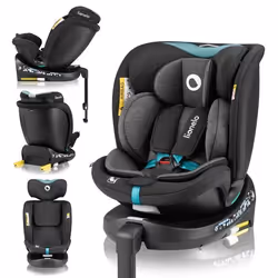 Siège auto évolutif LIONELO Navy i-Size - Base pivotante 360° - 40-150 cm - ISOFIX - Groupe 0+/1/2/3 - Turquoise