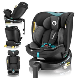 Siège auto évolutif LIONELO Navy i-Size - Base pivotante 360° - 40-150 cm - ISOFIX - Groupe 0+/1/2/3 - Turquoise