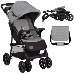 Poussette bébé compacte LIONELO Emma - De 6 à 36 mois - Ceinture 5 points de sécurité - Gris