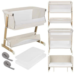 Lit bébé 5en1 LIONELO Thomi Plus - Lit Cododo - Barceau Bebe - Parc bebe - Canapé-lit - Jusquà 100 kg - 2 matelas - Beige