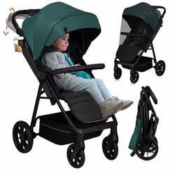 Poussette tout terrain LIONELO Mira - Jusquà 22 kg - Grande surface - Grandes roues - Vert