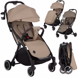 Poussette canne compacte LIONELO Julie One - Jusuqà 22 Kg - Légère & pliable - Accessoires - Beige