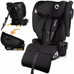 Siège-auto 76-150cm LIONELO Nelly i-Size - ISOFIX - Pliable - Porte-gobelet - Groupe 1/2/3 - Noir