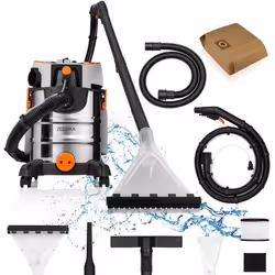 Aspirateur Injecteur Extracteur - ZEEGMA - Zonder Pro Aqua - 20L Cuve Inox - 1400W - 4L Eau