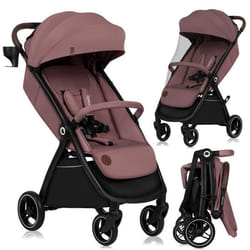 Poussette compacte LIONELO Ingrid - Amortissements - Jusquà 22 kg - Légère & pliable - Rose