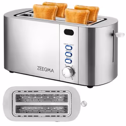 Grille-pain - ZEEGMA - Tostee Chef - 4 tranches - 1500 W - 6 niveaux de dorage