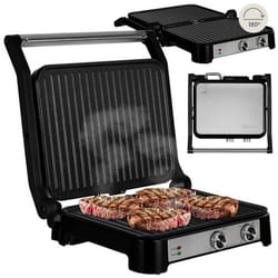 Grill électrique - ZEEGMA - 2000W - Revêtement anti-adhérent - Ouverture 180° - Minuterie