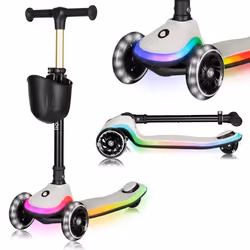 Trottinette enfant - LIONELO - Mey - Roues éclairées - Pliable - Hauteur réglable