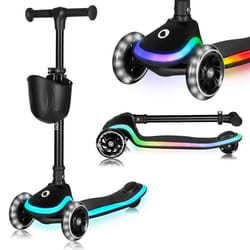 Trottinette enfant - LIONELO - Mey - 3 roues - Pliable - Hauteur réglable - Noir