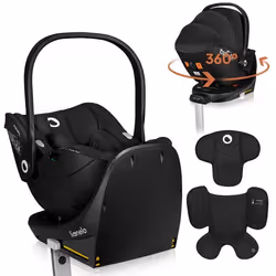 Siège auto bébé avec Base 360° LIONELO Moxie i-Size Set - Cosi 40-87 cm - Base ISOFIX - Bambou naturel - Légère - Groupe 0+ - ...