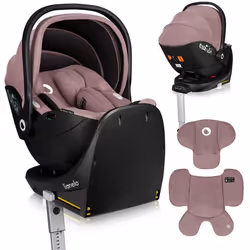 Siège auto bébé avec Base 360° LIONELO Moxie i-Size Set - Cosi 40-87 cm - Base ISOFIX - Bambou naturel - Légère - Groupe 0+ - ...