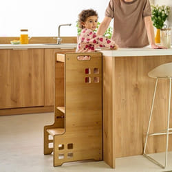 Tour dapprentissage pour enfants LIONELO Cass - Kitchen Helper - Montessori - Bibliothèque - Bois