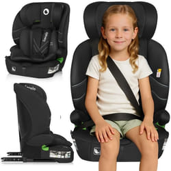 Siège auto évolutif LIONELO Levi Fix i-Size - ISOFIX - 76-150 cm - Assise large - Groupe 1/2/3 - Noir