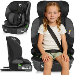 Siège auto évolutif LIONELO Levi Fix i-Size - ISOFIX - 76-150 cm - Assise large - Groupe 1/2/3 - Gris