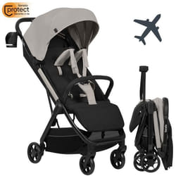 Poussette ultra-compacte LIONELO Julie Air - Pliage automatique - Compatible avion - Jusquà 22kg - Canopy UPF 50 - Beige
