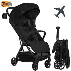 Poussette ultra-compacte LIONELO Julie Air - Pliage automatique - Compatible avion - Jusquà 22kg - Canopy UPF 50 - Noir