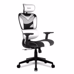 Chaise de jeu ergonomique HUZARO Combat 8.0 blanc - Hauteur et accoudoirs réglables - Support lombaire - Têtière