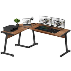 Bureau d’angle MARK ADLER LEADER 5.5 WN en forme L Réversible Noir Decor Bois Industriel Loft Bureau PC Informatique Gaming